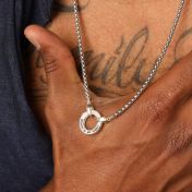 Box Chain Message Necklace For Men - Sterling Silver