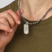 Father's Tag Name Necklace - Sterling Silver