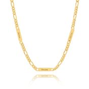 Figaro Kette mit Gravur [750er Gold Vermeil]
