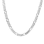 Family Tree and Figaro-Styled Chain Name Necklace Set [Sterling Silver]