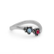 Flower Blossom Birthstone Ring [Sterling Silver]