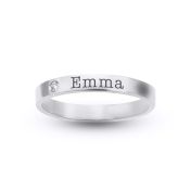 Ewige Liebe Verlobungsring mit Namen und Diamanten [Sterlingsilber]