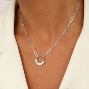 Amy Circle Link Chain Name Necklace [Sterling Silver]