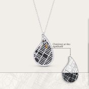 Threads Of Life Silhouette Map Necklace [Sterling Silver]