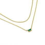 Real Emerald Necklace (gold vermeil) - green stone emerald pendant for women