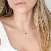 Genuine Emerald Necklace [Sterling Silver]
