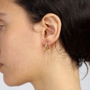Single Glossy Bar Earring Charm With Crystal [18K Gold Vermeil]