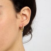 Single Glossy Bar Earring Charm With Crystal [18K Gold Vermeil]