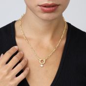 Eternity Circle Link Chain Necklace [18K Gold Vermeil] - with Moissanite