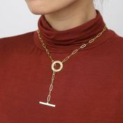 Family Anchor Link Chain Name Necklace [18K Gold Plated]