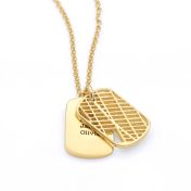 Small Map Tag Engraved Necklace [18K Gold Vermeil]