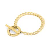 Family Anchor Curb Chain Name Bracelet [18K Gold Plated]