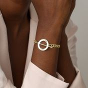 Family Anchor Curb Chain Name Bracelet [18K Gold Vermeil]