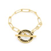 Family Journey Link Chain Name Bracelet - Dark Circle [18K Gold Plated]
