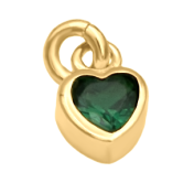 Green Heart Charm for Multi-Name Necklace [18K Gold Vermeil]