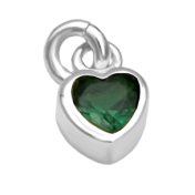 Green Heart Charm for Multi-Name Necklace [Sterling Silver]