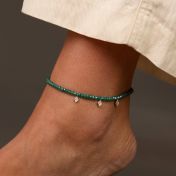 Serene Green Onyx Anklet With Crystals [18K Gold Vermeil]
