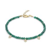 Serene Green Onyx Anklet With Crystals [18K Gold Vermeil]