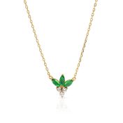 Green Trinity Elegance Necklace [18K Gold Plated]