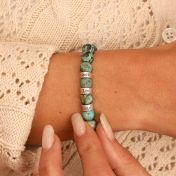 Turquoise Women Name Bracelet [Sterling Silver]