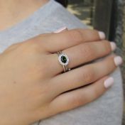 Springy Green Tourmaline Ring [18K White Gold]