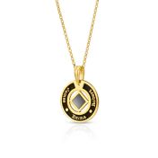 Heiligenschein Namen Halskette mit Nano Bibel [750er Gold Vermeil]