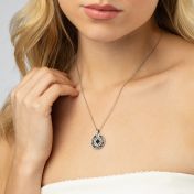 Heiligenschein Namen Halskette mit Nano Bibel [Sterlingsilber]