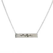 Talisa Heartbeat Bar Necklace [Sterling Silver]