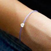 Ties of Heart Initial Bracelet - Purple Cord [Sterling Silver]