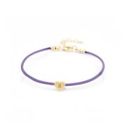 Ties of Heart Initial Bracelet - Purple Cord [18K Gold Plated]