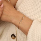 Enchanted Stars Birthstone Bracelet with Heart Charm [18K Gold Plated]