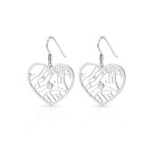 Ties of Heart Map Earrings [Sterling Silver]