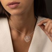 Ties of Heart Map Necklace [14 Karat White Gold]