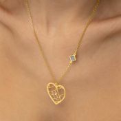Herzensbindungen Karten Kette mit Nano Bibel [750er Gold Vermeil]
