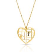 Crossed Ties of Heart Map Necklace [18K Gold Vermeil]