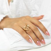 Hart Kaart Zegel Ring [18K Goud Verguld]