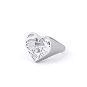 Hart Kaart Zegel Ring [Sterling Zilver]