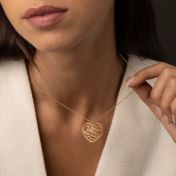 Ties of Heart Map Necklace [14 Karat Gold]