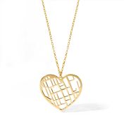 Ties of Heart Map Necklace [14 Karat Gold]