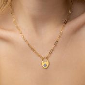 Ties of the Heart Paperclip Name Necklace with Nano Bible [18K Gold Vermeil]