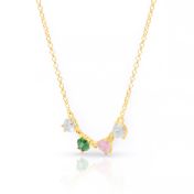 Talisa Hearts Birthstone Necklace [18K Gold Plated]