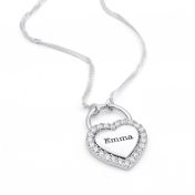 Cherished Heart Name Necklace [Sterling Silver]