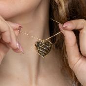 Heart Silhouette Map Necklace [14 Karat Gold]