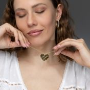 Heart Silhouette Map Necklace [14 Karat Gold]