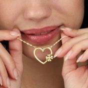 Clover Heartbeat Engraved Necklace [18K Gold Vermeil]