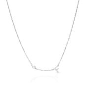 Helena Diamond Initials Necklace [Sterling Silver]