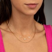 Helena Initials Necklace with 0.3 ct Diamond [18K Gold Plated]