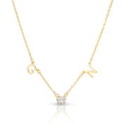 Helena Initials Necklace with 0.3 ct Diamond [14 Karat Gold]