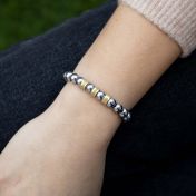 Hematite Women Name Bracelet [18K Gold Vermeil]