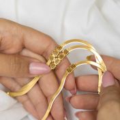 Initial Silhouette Herringbone Bracelet [18K Gold Plated]